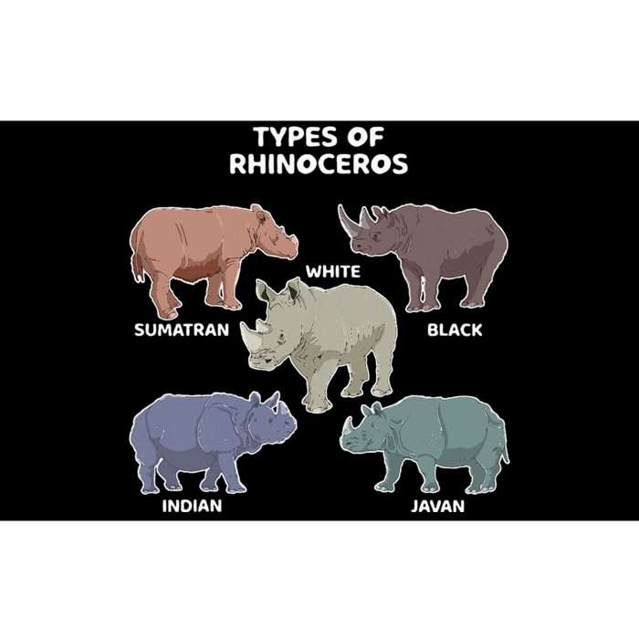 Types Of Rhinoceros Sumatran Javan Rhino Animal Art Bumper Sticker