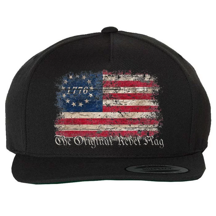 The Original Rebel Flag USA America 1776 US 4th Of July Wool Snapback Cap