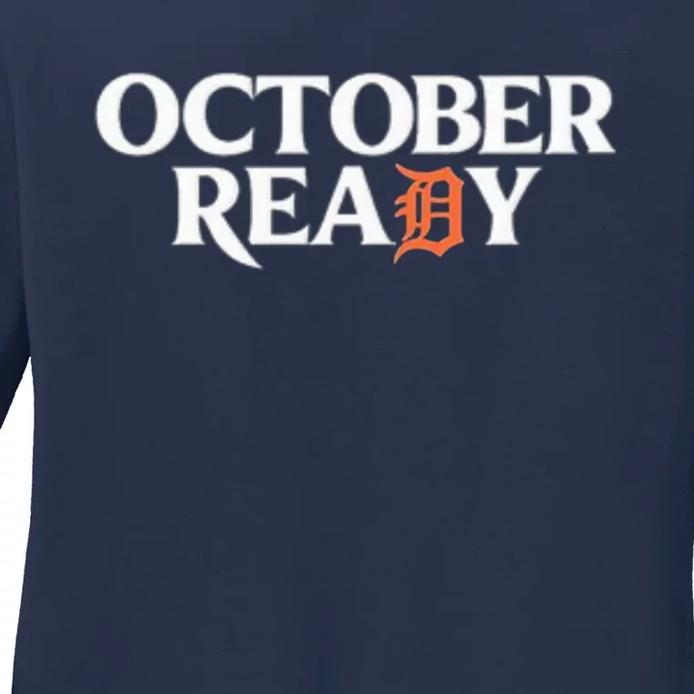 Tigers October Ready October Tiger Letter D Ready Ladies Long Sleeve Shirt