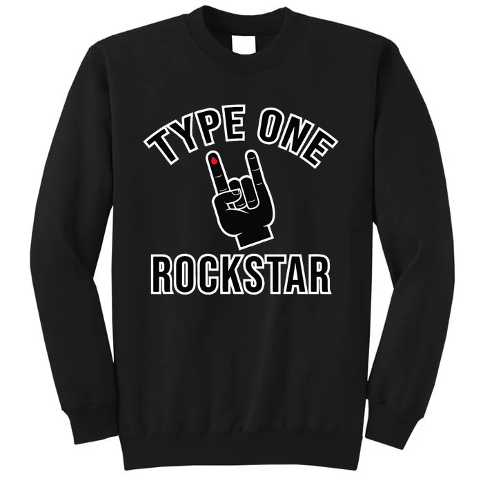 Type One Rockstar Funny T1D Diabetes Awareness Diaversary Tall Sweatshirt