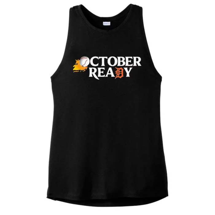 Tigers October Ready Ladies Tri-Blend Wicking Tank