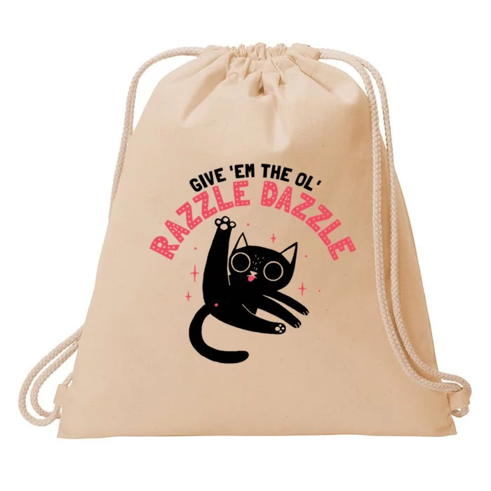 The Ol' Razzle Dazzle Cat Drawstring Bag