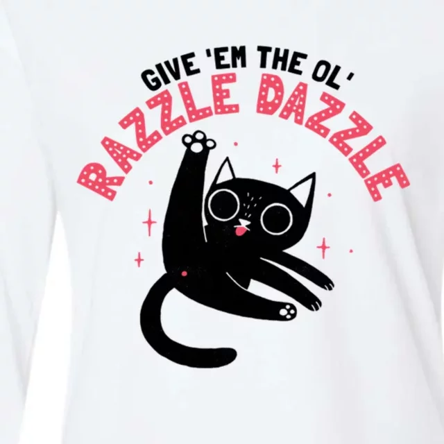 The Ol' Razzle Dazzle Cat Womens Cotton Relaxed Long Sleeve T-Shirt