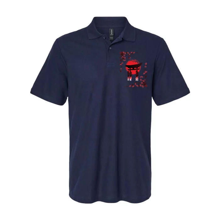 Torii Arch Sunset Maple Leaves Red Sun Softstyle Adult Sport Polo