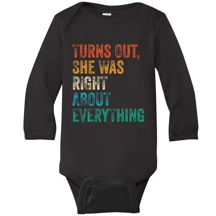 Turns Out She Was Right About Everything Baby Long Sleeve Bodysuit