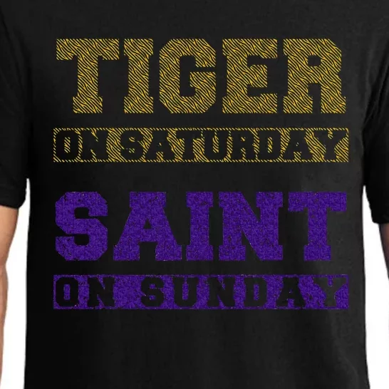 Tiger On Saturday Saint On Sunday Pajama Set