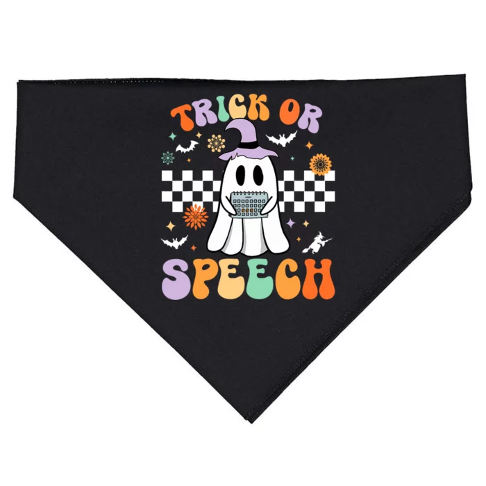 Trick Or Speech Retro Slp Halloween Speech Therapy Halloween USA-Made Doggie Bandana