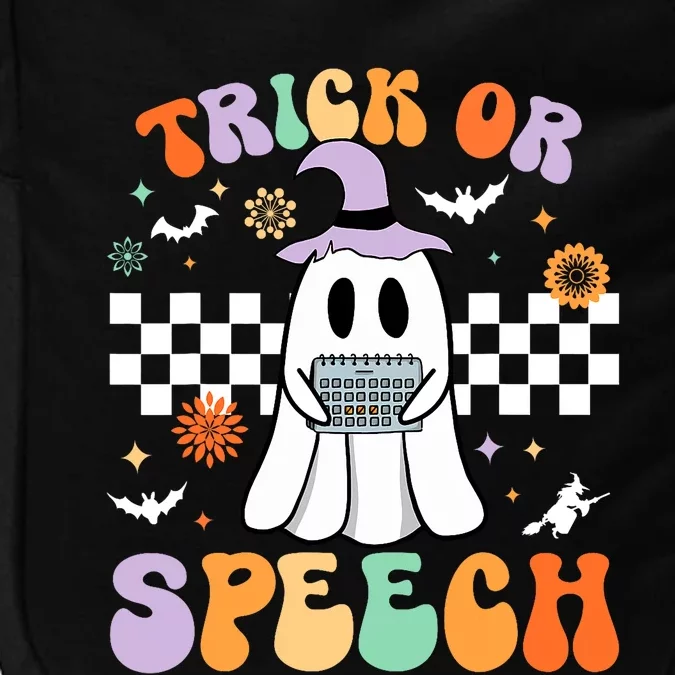 Trick Or Speech Retro Slp Halloween Speech Therapy Halloween Impact Tech Backpack