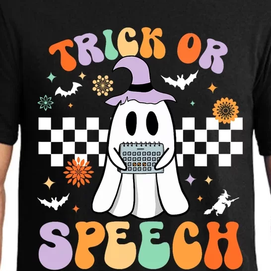 Trick Or Speech Retro Slp Halloween Speech Therapy Halloween Pajama Set