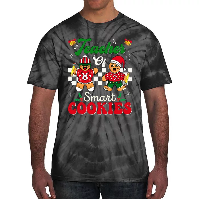 Teacher of Smart Cookies Gingerbread Christmas Teachers Tie-Dye T-Shirt