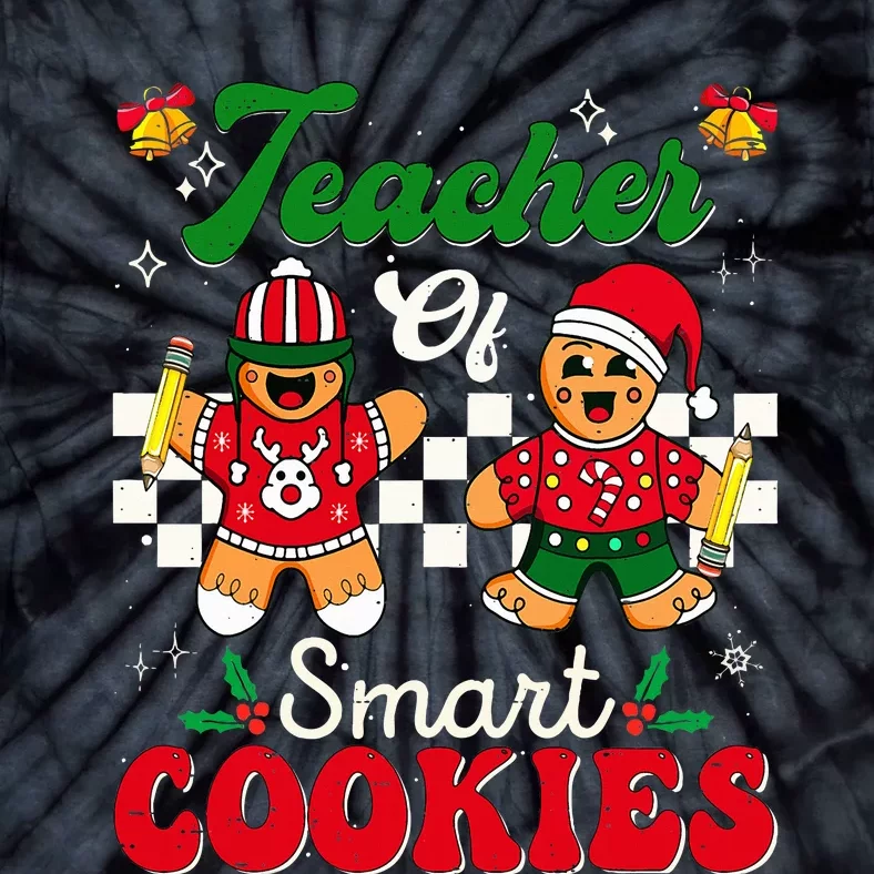 Teacher of Smart Cookies Gingerbread Christmas Teachers Tie-Dye T-Shirt