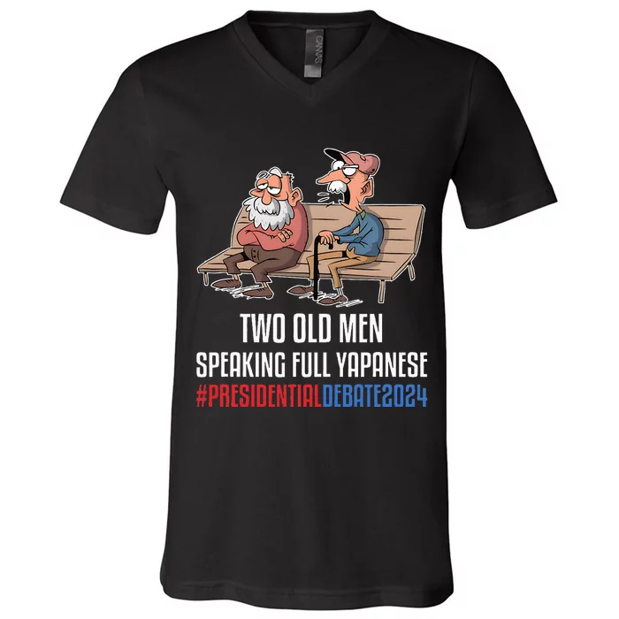 Two Old Speaking Full Yapanese V-Neck T-Shirt