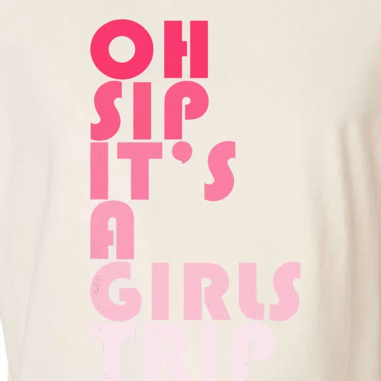 Trip Oh Sip It's A Trip Vacation Group Matching Garment-Dyed Women's Muscle Tee