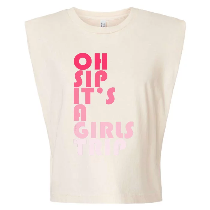 Trip Oh Sip It's A Trip Vacation Group Matching Garment-Dyed Women's Muscle Tee