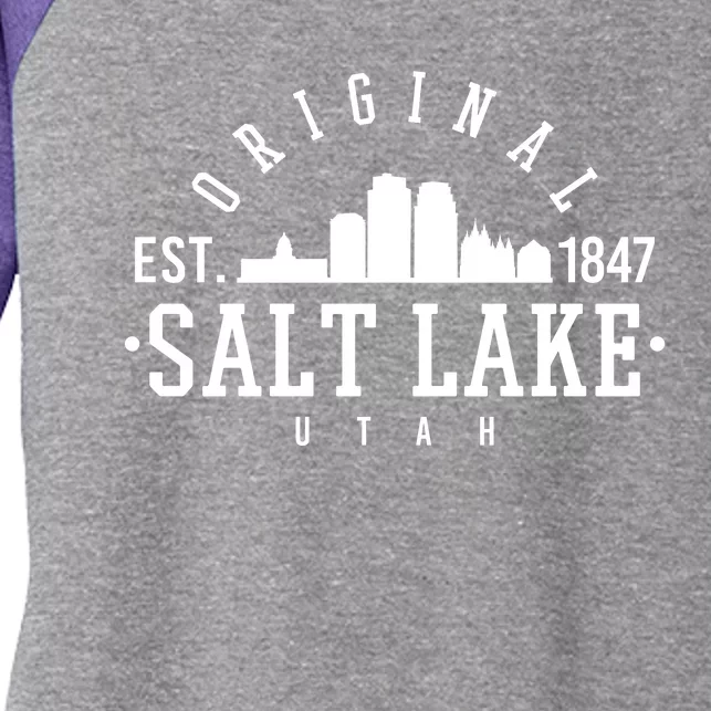 The Original Salt Lake City Utah 1847 Women's Tri-Blend 3/4-Sleeve Raglan Shirt