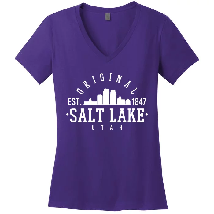 The Original Salt Lake City Utah 1847 Women's V-Neck T-Shirt