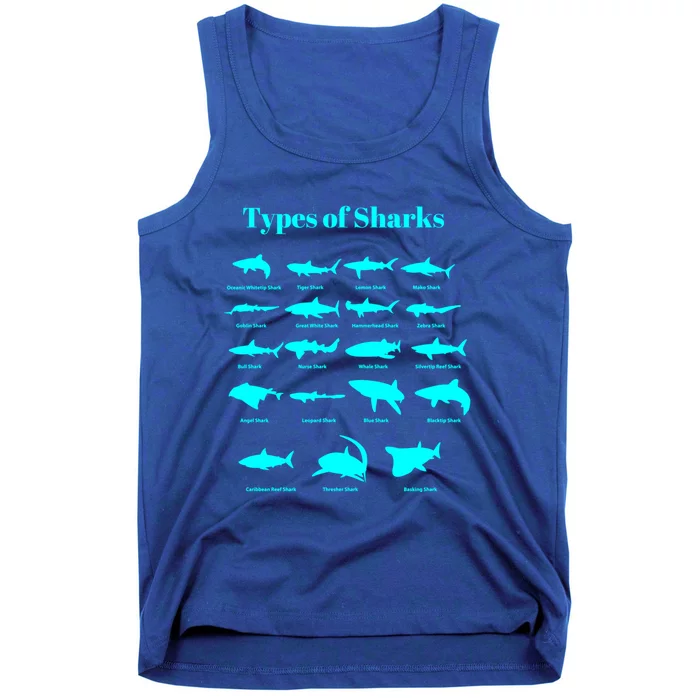 Types Of Sharks Shark Identification Gift Tank Top