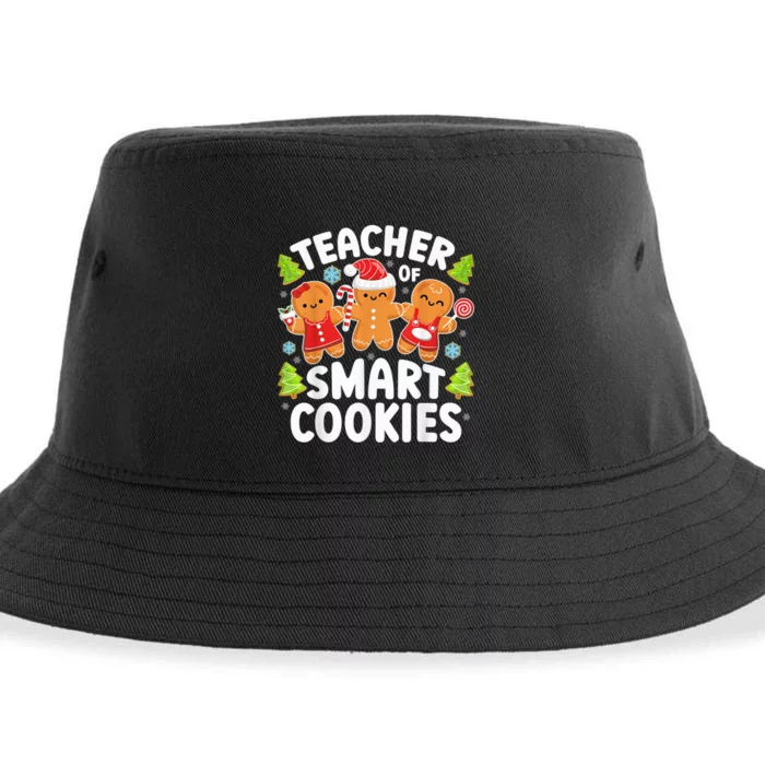 Teacher of Smart Cookies Christmas Cute Gingerbread Cookies Sustainable Bucket Hat