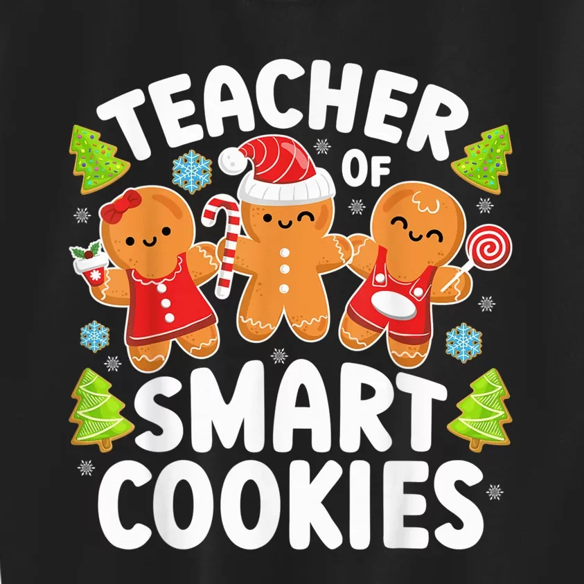 Teacher of Smart Cookies Christmas Cute Gingerbread Cookies Kids Sweatshirt