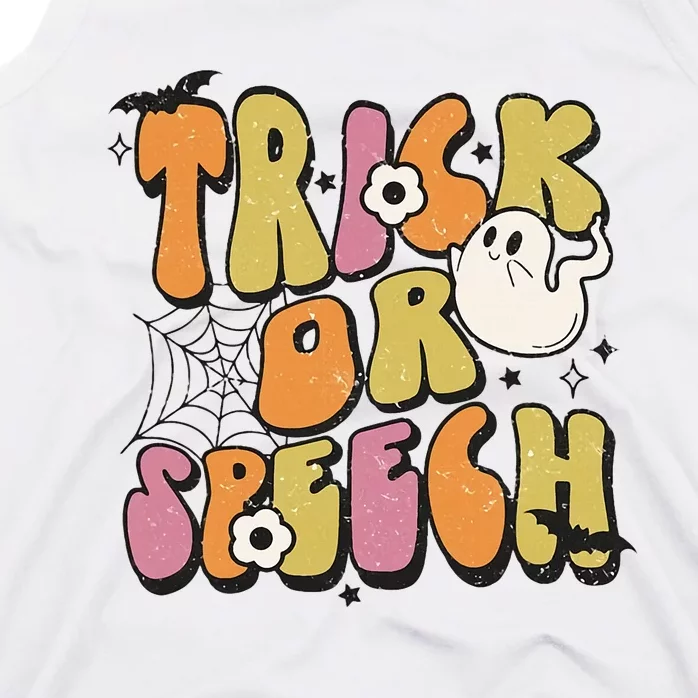 Trick Or Speech Retro Halloween Speech Pathology Assistant Tank Top