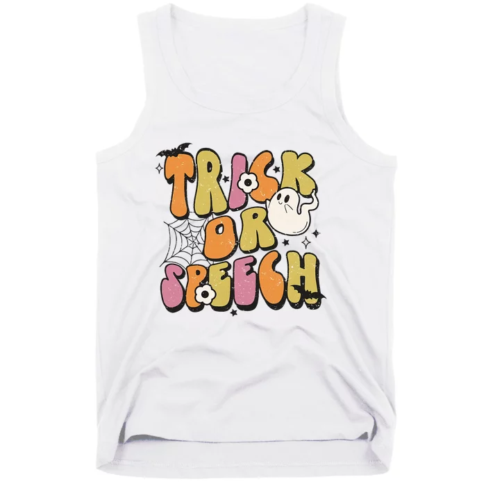 Trick Or Speech Retro Halloween Speech Pathology Assistant Tank Top