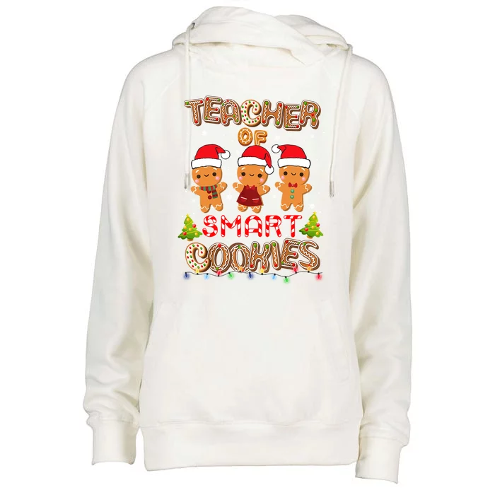 Teacher Of Smart Cookies Christmas Teacher Holiday Gift Womens Funnel Neck Pullover Hood