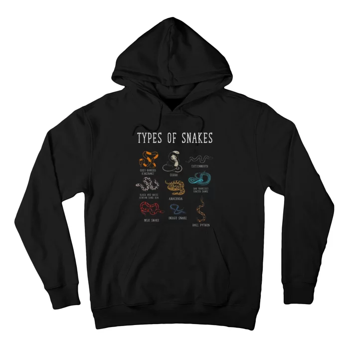 Types Of Snakes Educational Serpent 9 Different Snake Hoodie