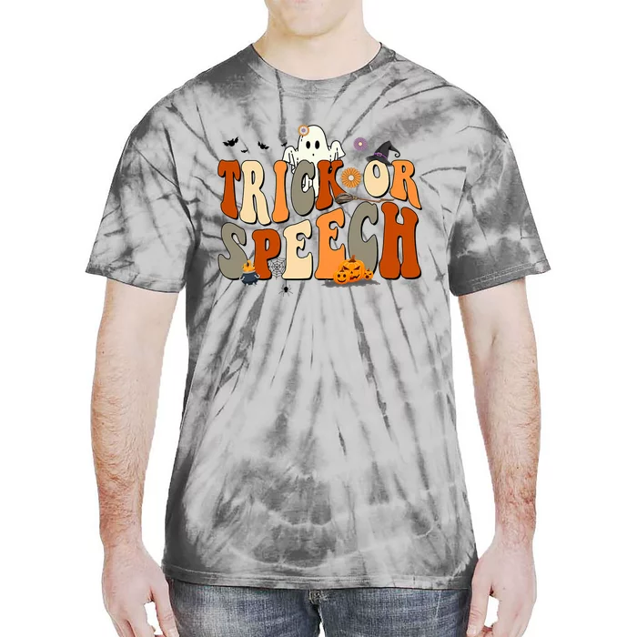 Trick Or Speech Speech Language Pathologist Halloween Tie-Dye T-Shirt