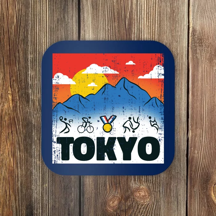 Tokyo Olympics Stick Figures Coaster