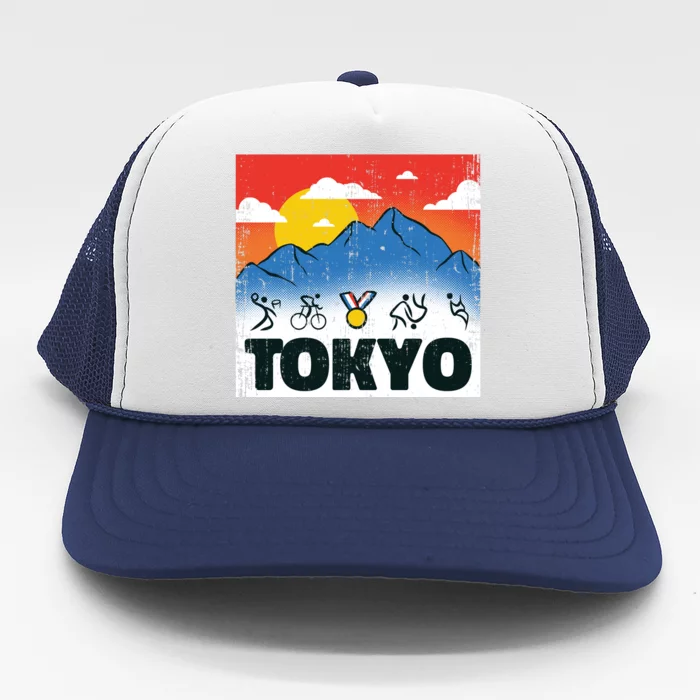 Tokyo Olympics Stick Figures Trucker Hat