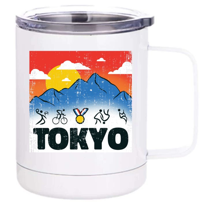 Tokyo Olympics Stick Figures Front & Back 12oz Stainless Steel Tumbler Cup