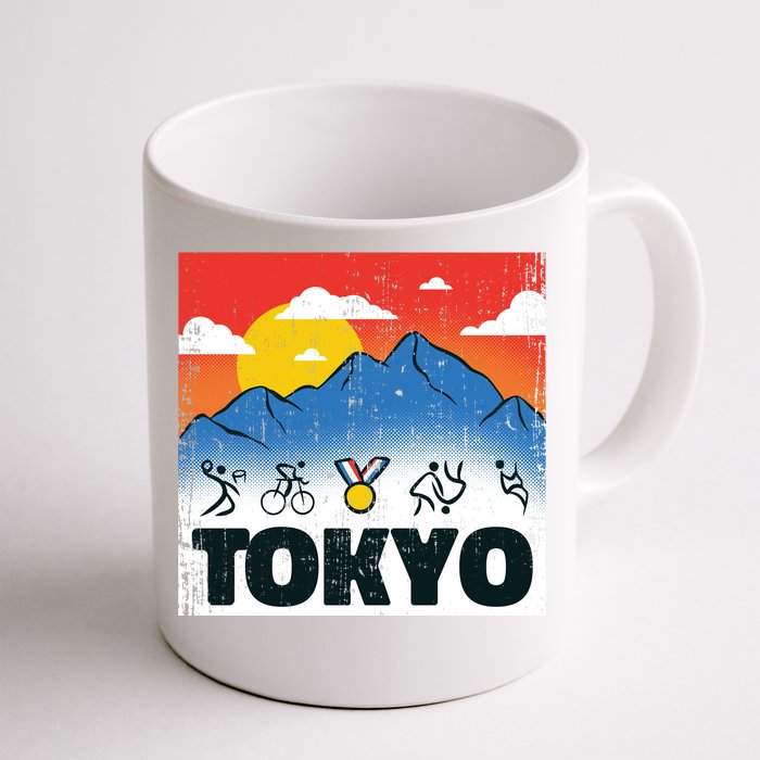 Tokyo Olympics Stick Figures Front & Back Coffee Mug