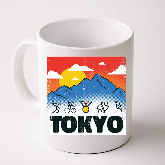 Tokyo Olympics Stick Figures Front & Back Coffee Mug