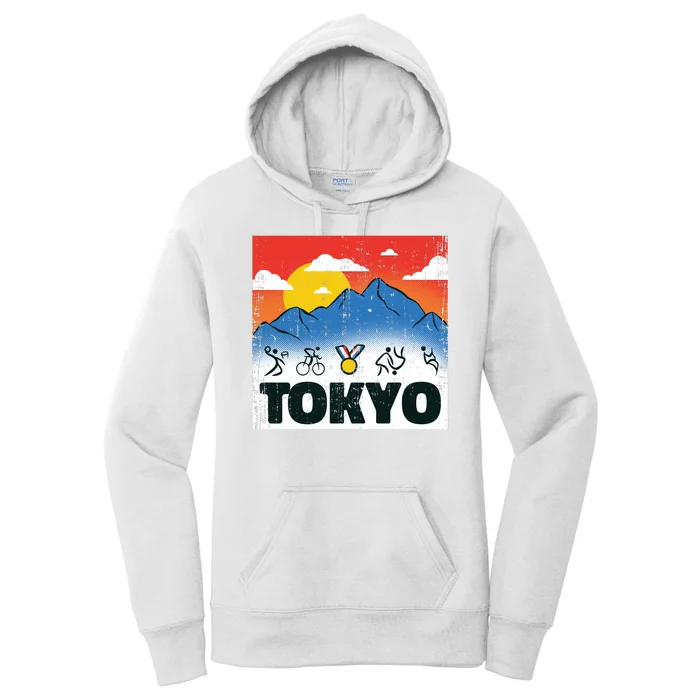 Tokyo Olympics Stick Figures Women's Pullover Hoodie