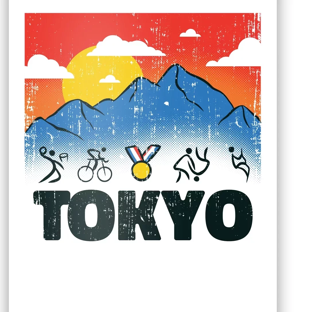 Tokyo Olympics Stick Figures Poster