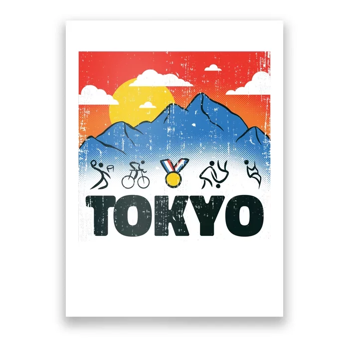 Tokyo Olympics Stick Figures Poster