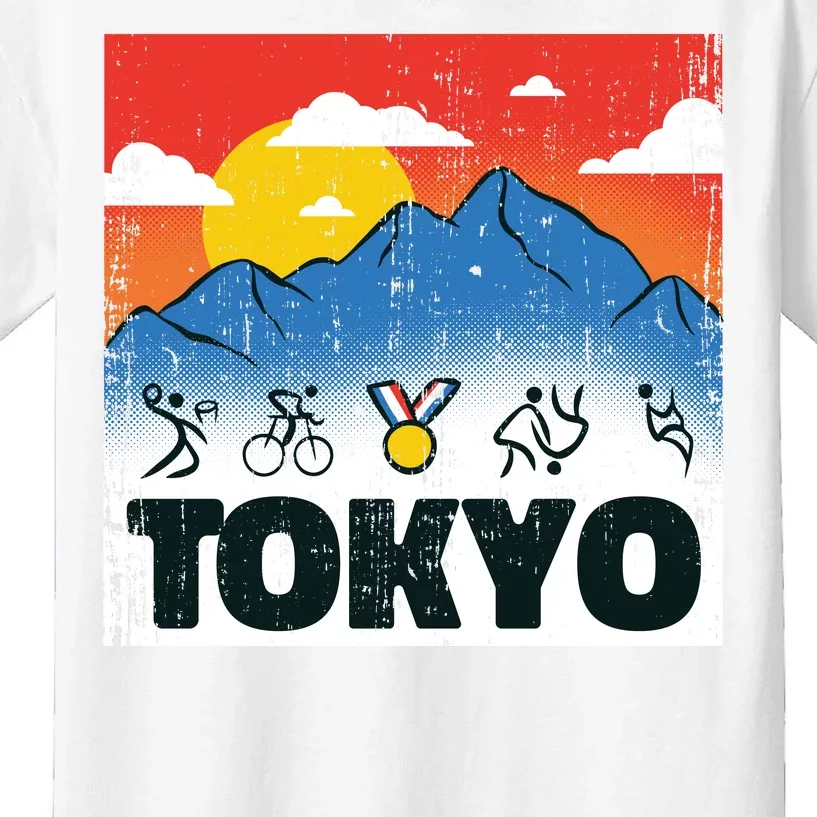 Tokyo Olympics Stick Figures Kids T-Shirt