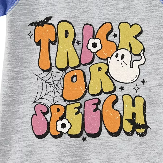 Trick Or Speech Retro Halloween Speech Pathology Assistant Infant Baby Jersey Bodysuit