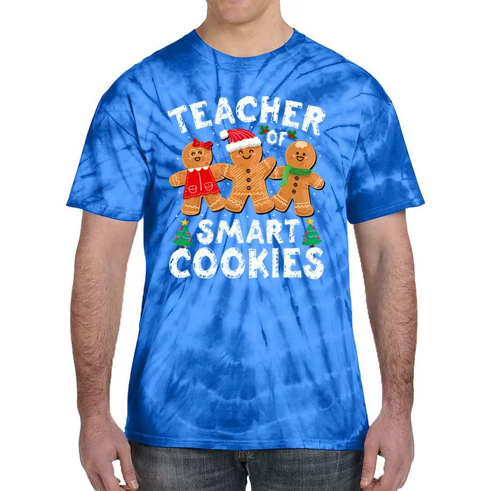 Teacher of Smart Cookies Gingerbread Christmas Teachers Tie-Dye T-Shirt