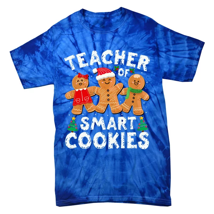 Teacher of Smart Cookies Gingerbread Christmas Teachers Tie-Dye T-Shirt