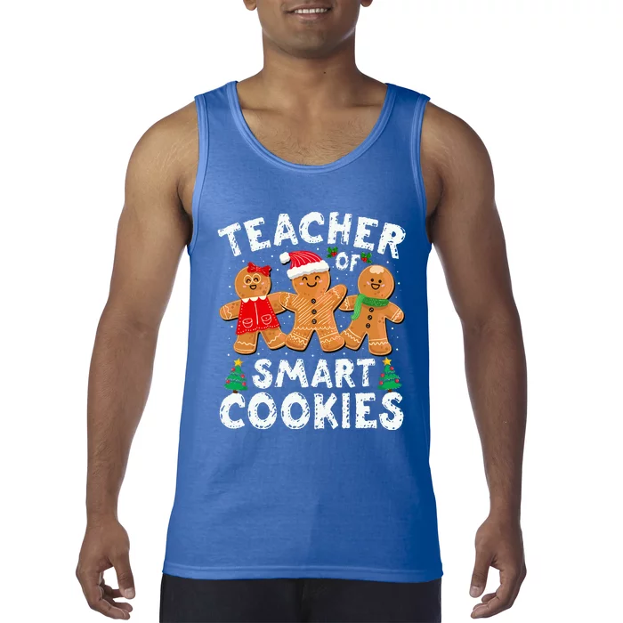 Teacher of Smart Cookies Gingerbread Christmas Teachers Tank Top