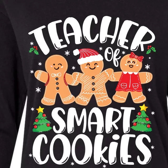 Teacher Of Smart Cookies Gingerbread Christmas Teachers Womens Cotton Relaxed Long Sleeve T-Shirt