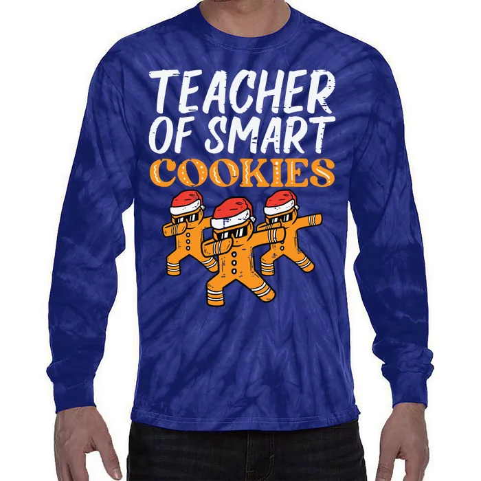 Teacher Of Smart Cookies Teacher Christmas Xmas Women Tie-Dye Long Sleeve Shirt