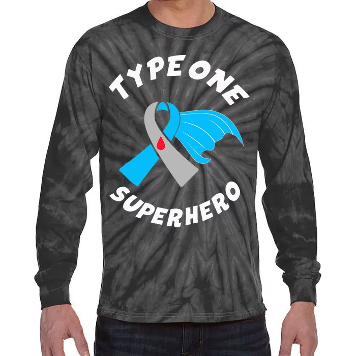 Type One Superhero Type 1 Diabetes Awareness Tie-Dye Long Sleeve Shirt