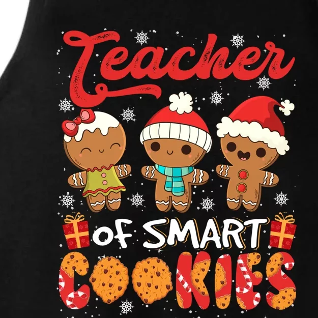 Teacher Of Smart Cookie Christmas Santa Gingerbread Cookie Funny Gift Ladies Tri-Blend Wicking Tank