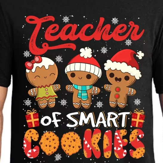 Teacher Of Smart Cookie Christmas Santa Gingerbread Cookie Funny Gift Pajama Set