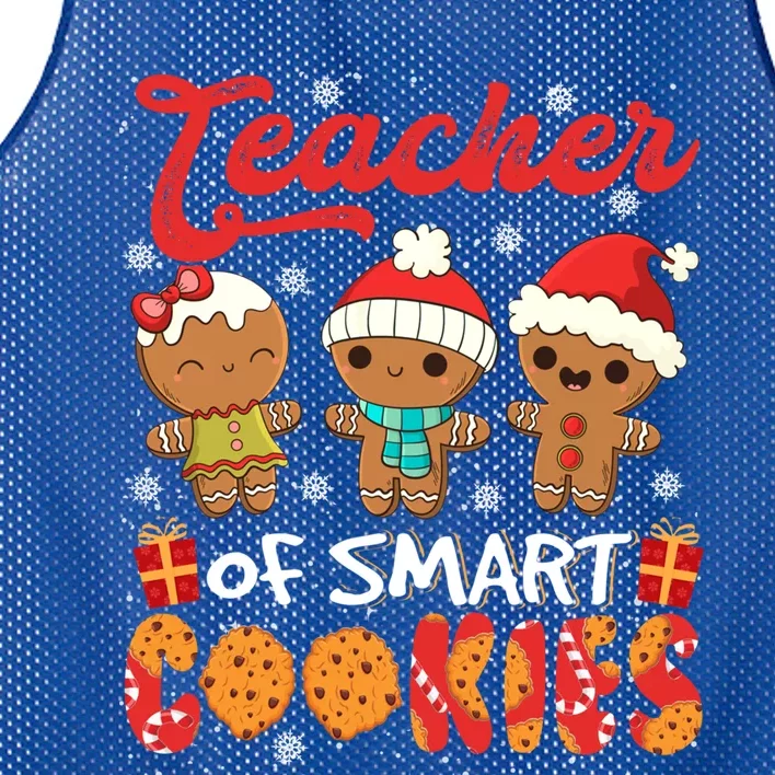 Teacher Of Smart Cookie Christmas Santa Gingerbread Cookie Funny Gift Mesh Reversible Basketball Jersey Tank