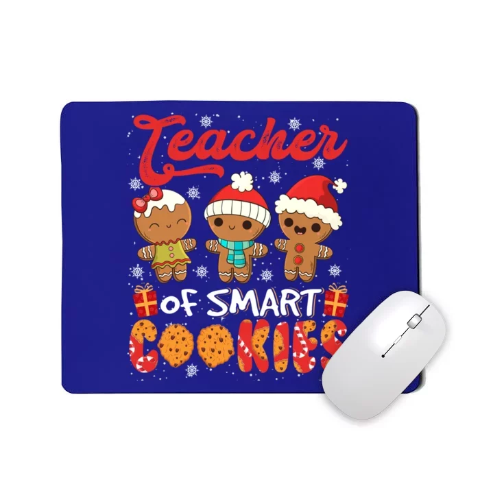 Teacher Of Smart Cookie Christmas Santa Gingerbread Cookie Funny Gift Mousepad