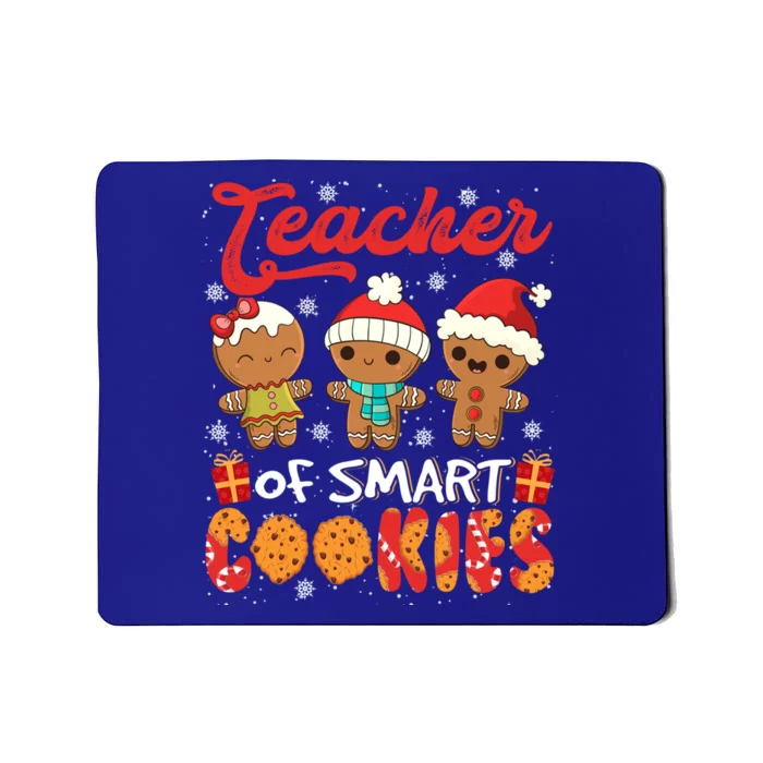 Teacher Of Smart Cookie Christmas Santa Gingerbread Cookie Funny Gift Mousepad