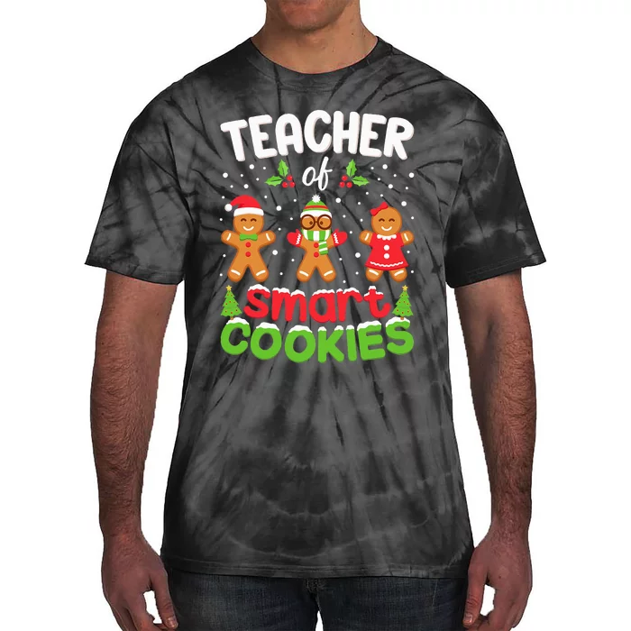 Teacher Of Smart Cookies Christmas Teacher Elf Squad Xmas Tie-Dye T-Shirt